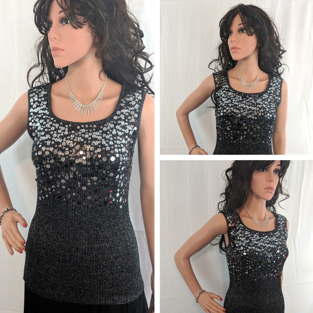 LAUREN MICHELLE  Sequined Tank Top
